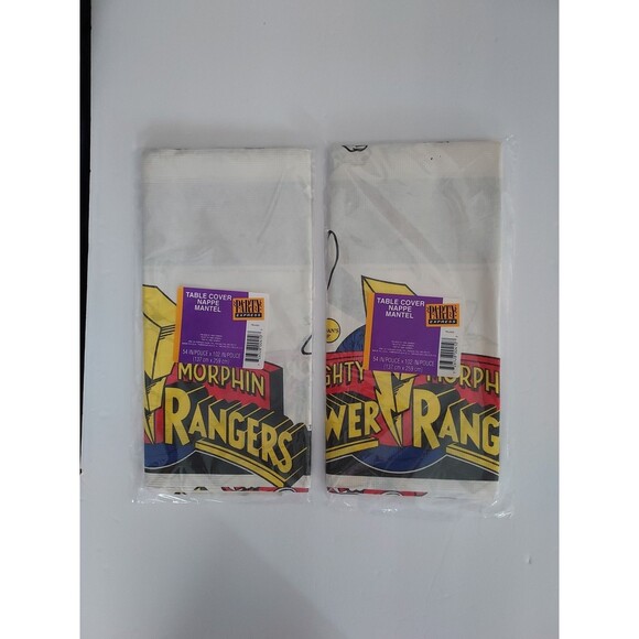 Power Rangers 1994 Saban Vintage Party Table Cover Tablecloth Set Of 2 NEW - Picture 1 of 3